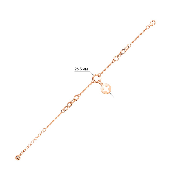 Золотий браслет з підвіскою (арт. 326748П1) – зображення 2