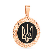 Золотой кулон Трезубец-Герб Украины с эмалью (арт. 440957еч)