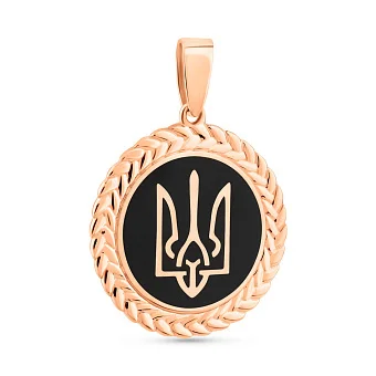Золотой кулон Трезубец-Герб Украины с эмалью (арт. 440957еч)