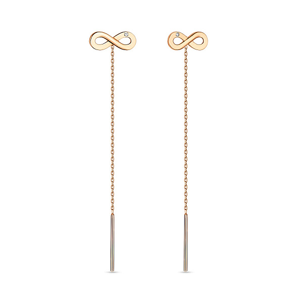 Золоті сережки-протяжки «Нескінченність» (арт. 110829) – зображення 1