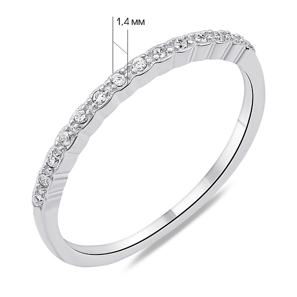 Срібна каблучка з доріжкою із фіанітів (арт. 7501/6944) – зображення 2