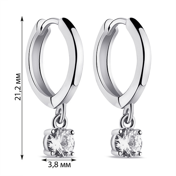 Серьги из серебра с подвесками (арт. 7502/9223/15) – изображение 2