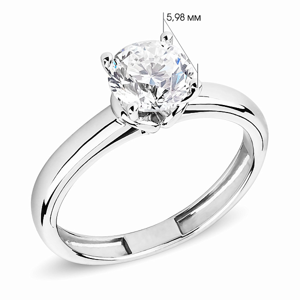 Золотое кольцо с бриллиантом (арт. К01118008046б) – изображение 3