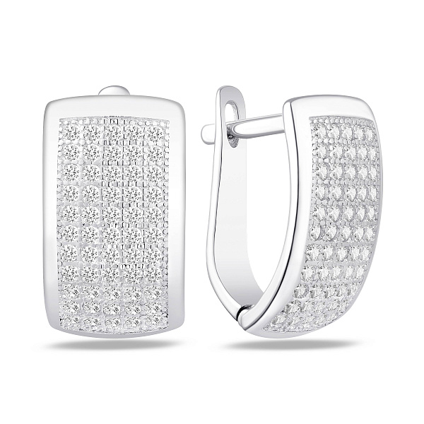 Серебряные серьги с фианитами (арт. 7502/10563) – изображение 1