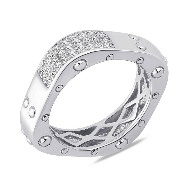 Серебряное кольцо с дорожкой из фианитов (арт. 7501/8326) – изображение 1