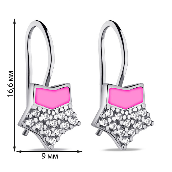 Серебряные детские серьги Звездочки с фианитами (арт. 7502/9758ер) – изображение 2