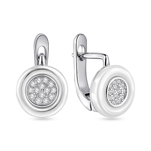 Серебряные серьги с керамикой (арт. 7502/2169710кмб) – изображение 1