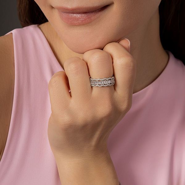 Серебряное кольцо с фианитами (арт. 7501/8420) – изображение 3