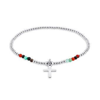 Браслет из серебра с цветными альпинитами (арт. 7509/3941ацв)