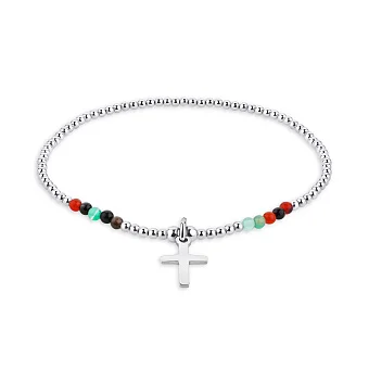 Браслет зі срібла з кольоровими альпінітами (арт. 7509/3941ацв)
