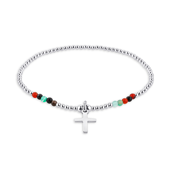 Браслет зі срібла з кольоровими альпінітами (арт. 7509/3941ацв) – зображення 1