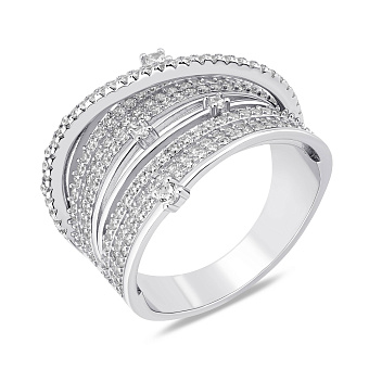 Фото Масивна срібна каблучка з фіанітами (арт. 7501/8414)