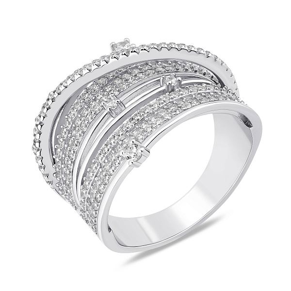 Массивное серебряное кольцо с фианитами (арт. 7501/8414) – изображение 1