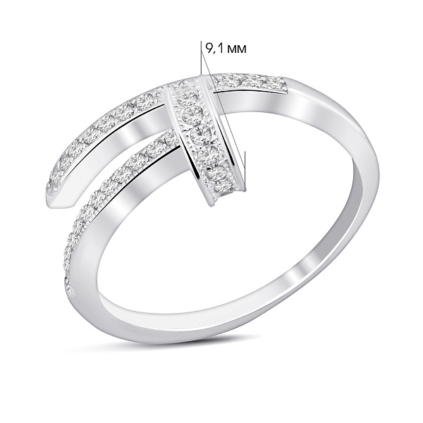Серебряное кольцо Гвоздь с фианитами (арт. 7501/8319) – изображение 2