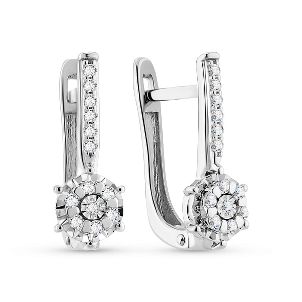 Серьги из белого золота с бриллиантами (арт. С011728010б) – изображение 1