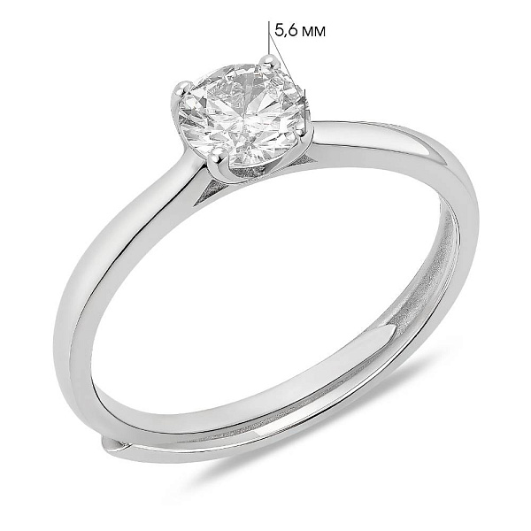 Серебряное кольцо с фианитом (арт. 7501/8095) – изображение 2