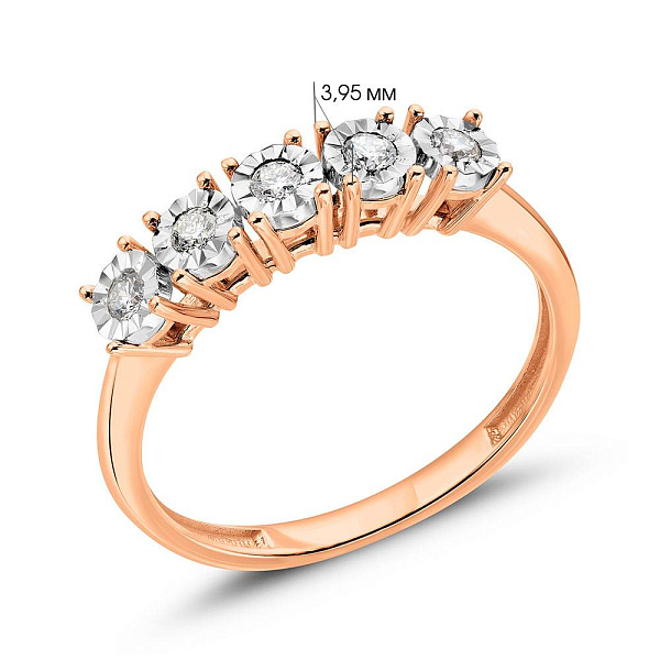 Золотое кольцо с бриллиантами (арт. К011268015) – изображение 2