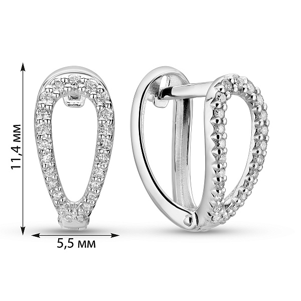 Сережки з білого золота з діамантами (арт. С011390020б) – зображення 3