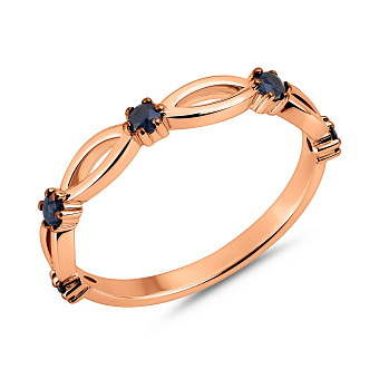 Кольцо из красного золота с сапфирами (арт. 141289/1Пс)