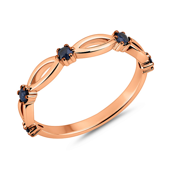 Кольцо из красного золота с сапфирами (арт. 141289/1Пс) – изображение 1