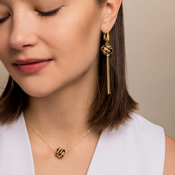 Длинные золотые серьги Francelli (арт. 1091357жкр) – изображение 5