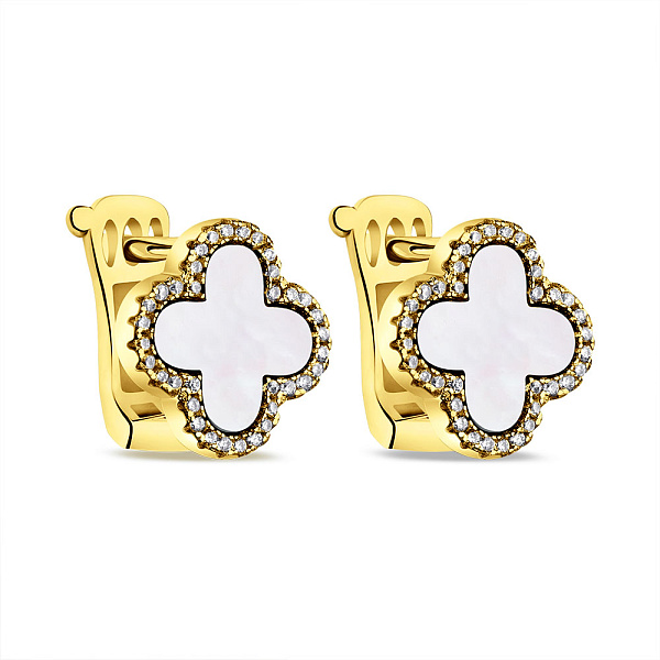 Срібні сережки з перламутром (арт. 7502/9147/15жп) – зображення 1