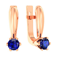 Золоті сережки з сапфіром (арт. 110215Пс)