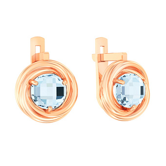 Золотые серьги с топазом  (арт. 110377Птг)