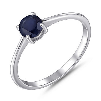 Серебряное кольцо с одним сапфиром (арт. 7501/2178897Спс)