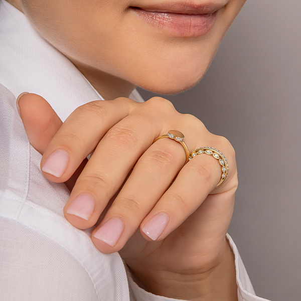 Золота каблучка з фіанітами (арт. 140726ж) – зображення 3