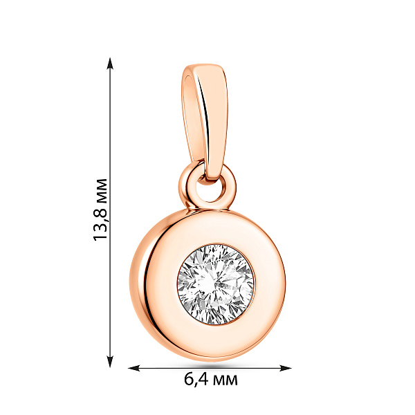 Золотая подвеска с фианитом (арт. 440296) – изображение 3