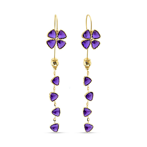 Золотые серьги с подвесками Francelli (арт. 106837жф) – изображение 1