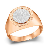 Золотая печатка с греческим орнаментом (арт. 180574кб)