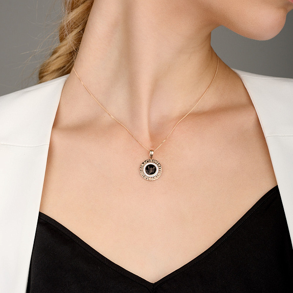 Золотой подвес "Скорпион" с эмалью и фианитами (арт. 440681ечск) – изображение 2