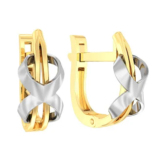 Золотые серьги «Бесконечность»  (арт. 116000ж)