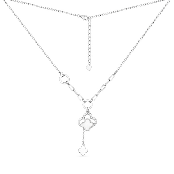 Серебряное колье с перламутром и фианитами (арт. 7507/2404п) – изображение 2
