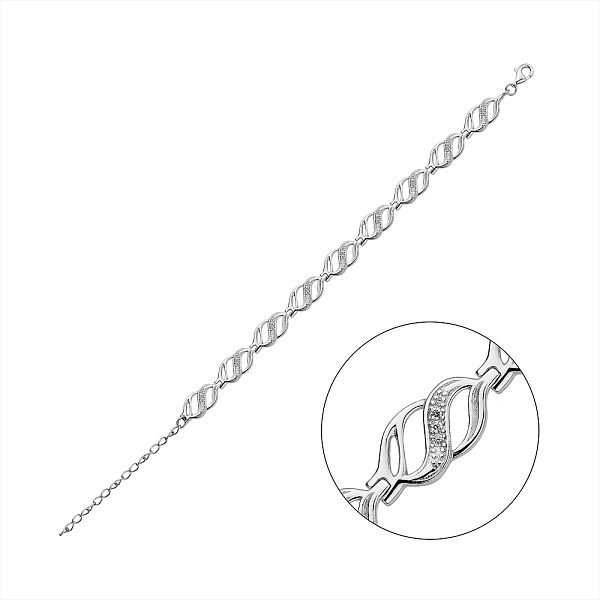 Серебряный браслет с фианитами (арт. 7509/Б2Ф/471) – изображение 1