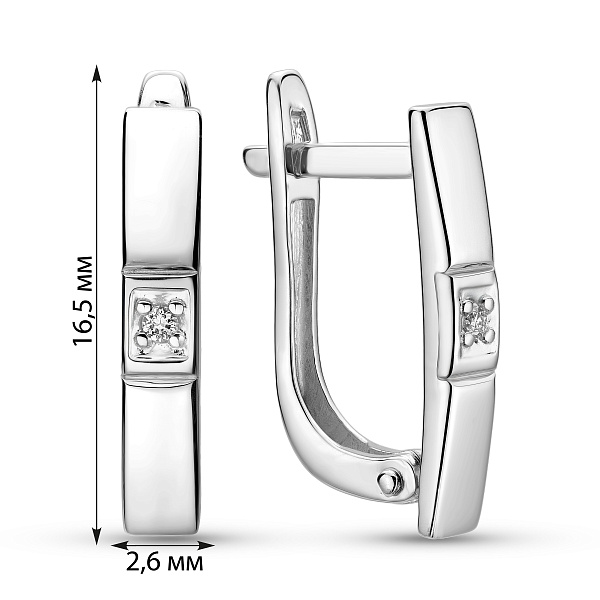 Серьги  из белого золота с бриллиантами (арт. С011030б) – изображение 2