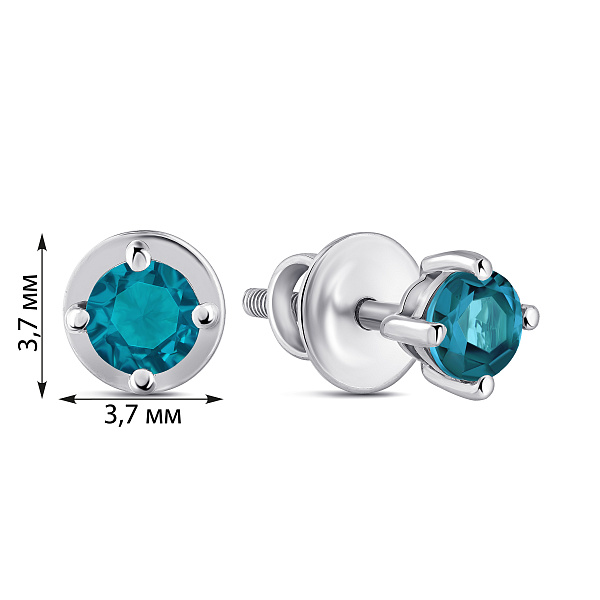 Срібні пусети з топазами (арт. 7518/2193616Пл) – зображення 2