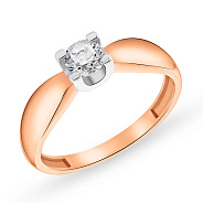 Фото Каблучка золота з фіанітом для заручин (арт. 153954)