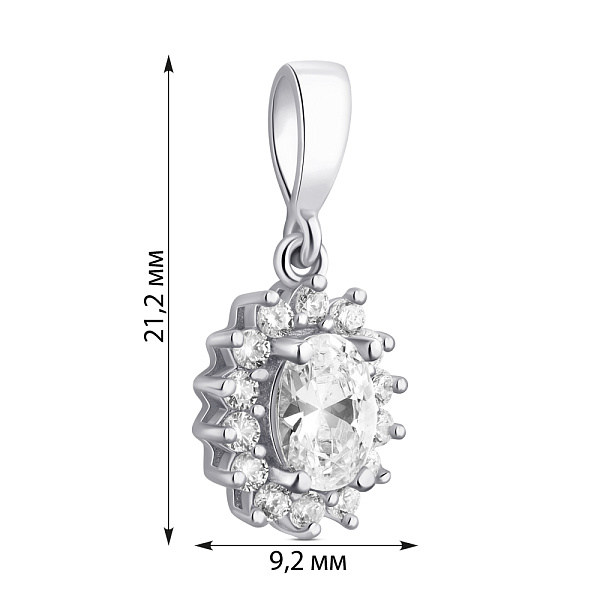Серебряный подвес с крупным фианитом (арт. 7503/ПК2Ф/470) – изображение 2