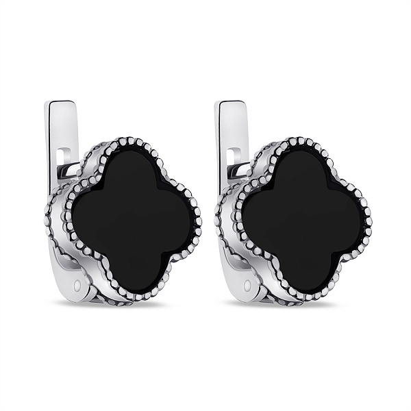 Серьги из серебра с ониксом (арт. 7502/610/10осп) – изображение 1