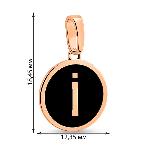 Кулон из красного золота Буква І с эмалью (арт. 440990еч) – изображение 3
