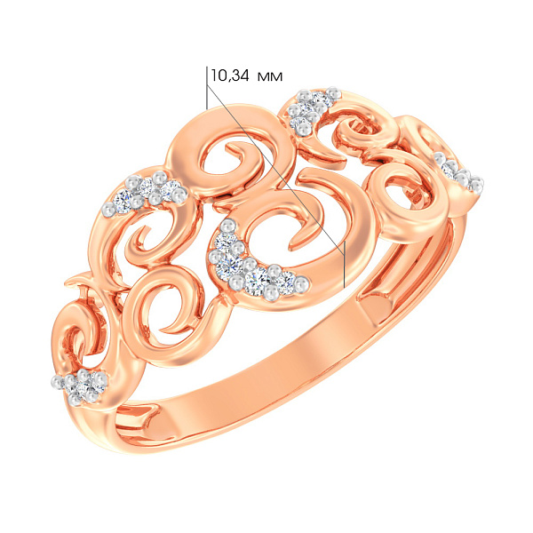 Золотое кольцо с фианитами (арт. 145400) – изображение 2