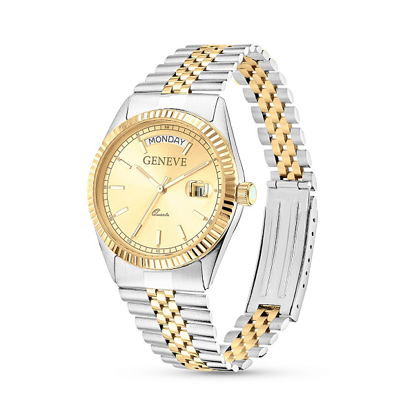 Золотий кварцовий годинник з днями тижня (арт. 260139бж) – зображення 1