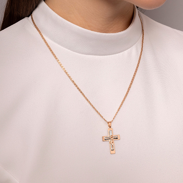 Крестик из красного золота «Духовное возрождение» (арт. 501377кб) – изображение 2