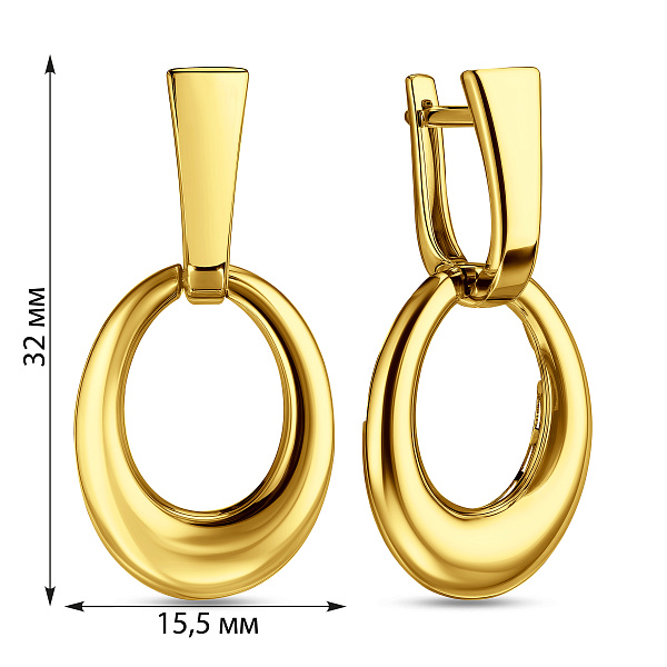 Серьги из желтого золота (арт. 111329ж) – изображение 2