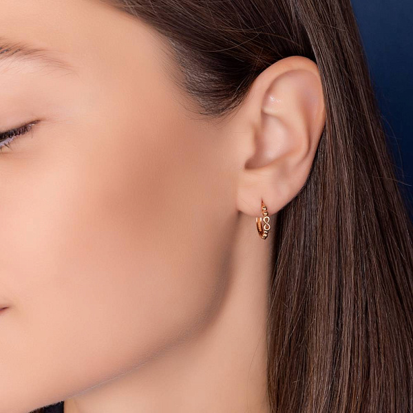 Золоті сережки-кільця Нескінченність (арт. 108751/15) – зображення 2