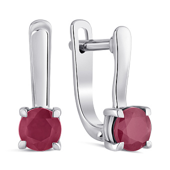 Серебряные сережки с рубинами (арт. 7502/2194439Р)