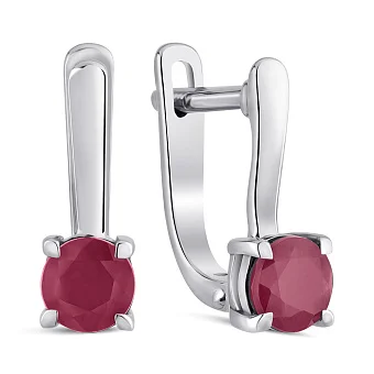 Срібні сережки з рубінами (арт. 7502/2194439Р)